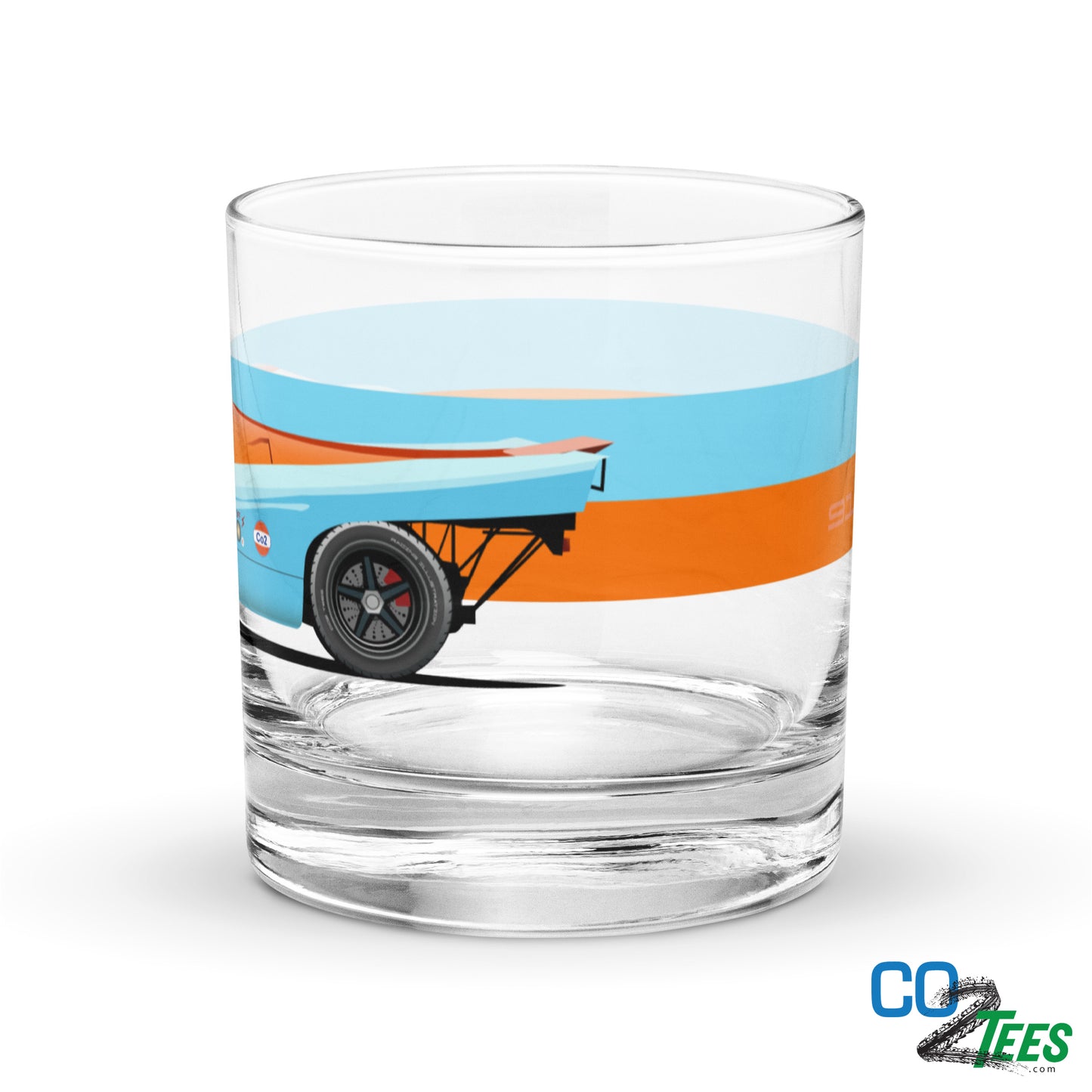 Porsche 917K Le Mans Racing Whiskey Old Fashioned Rocks Glass