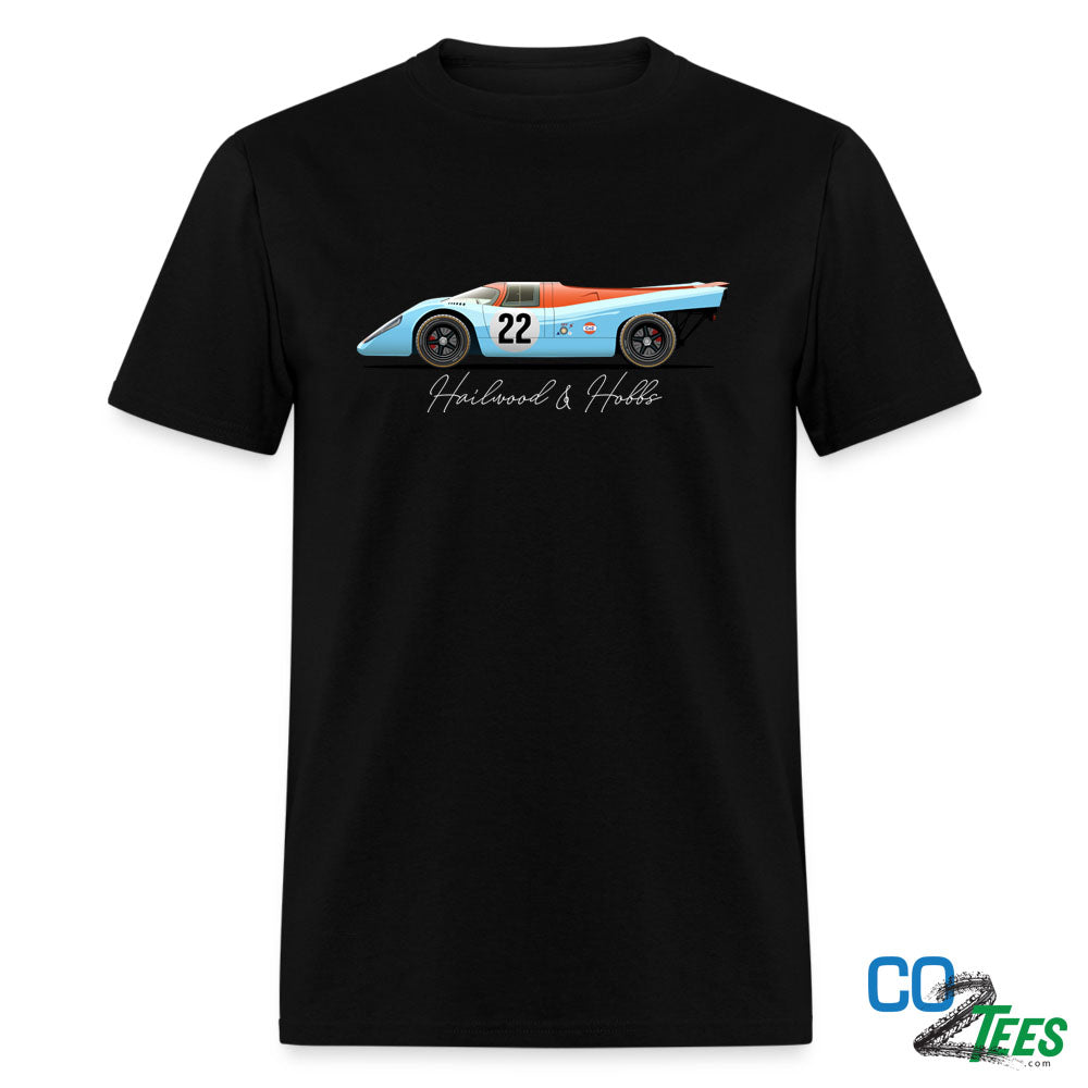 Porsche 917K Gulf Hailwood & Hobbs. Black & Charcoal Tees