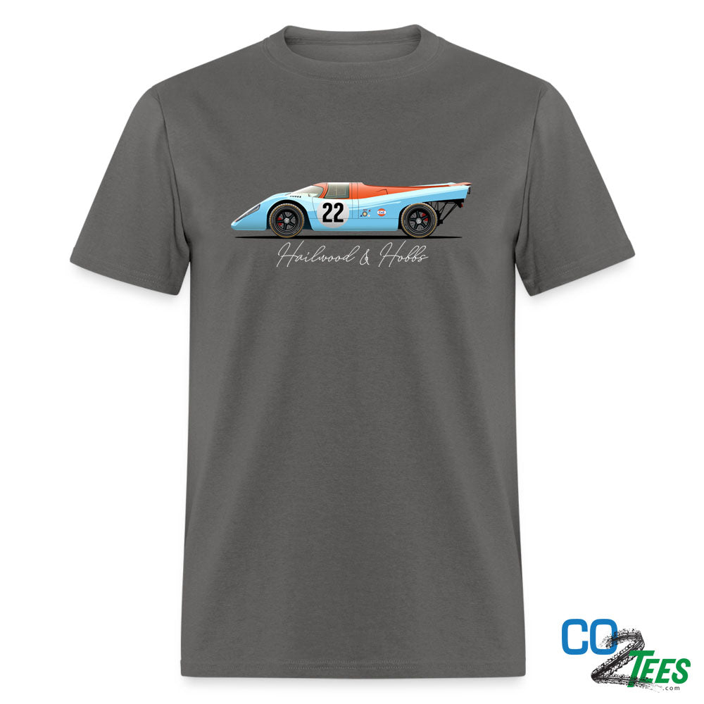 Porsche 917K Gulf Hailwood & Hobbs. Black & Charcoal Tees