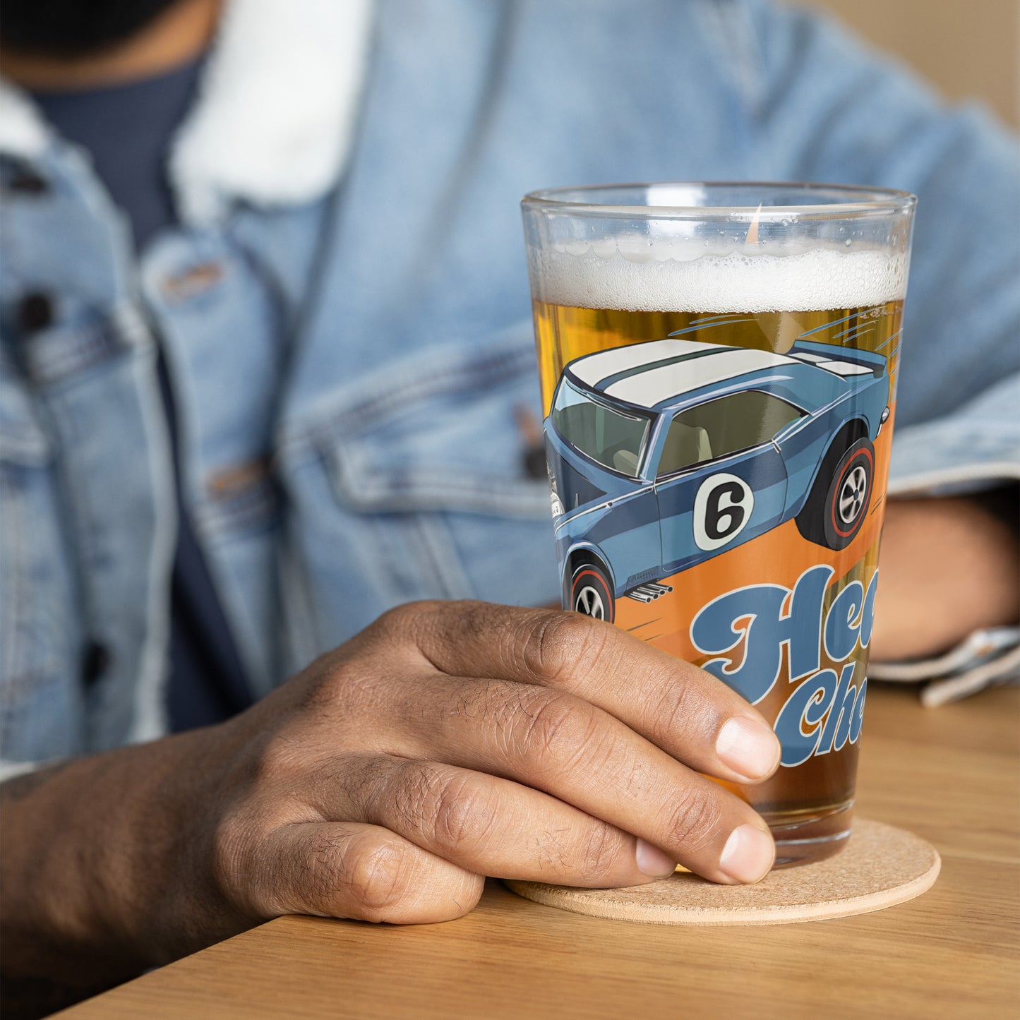 Blue HW Heavy Chevy Redline Shaker Pint Glass