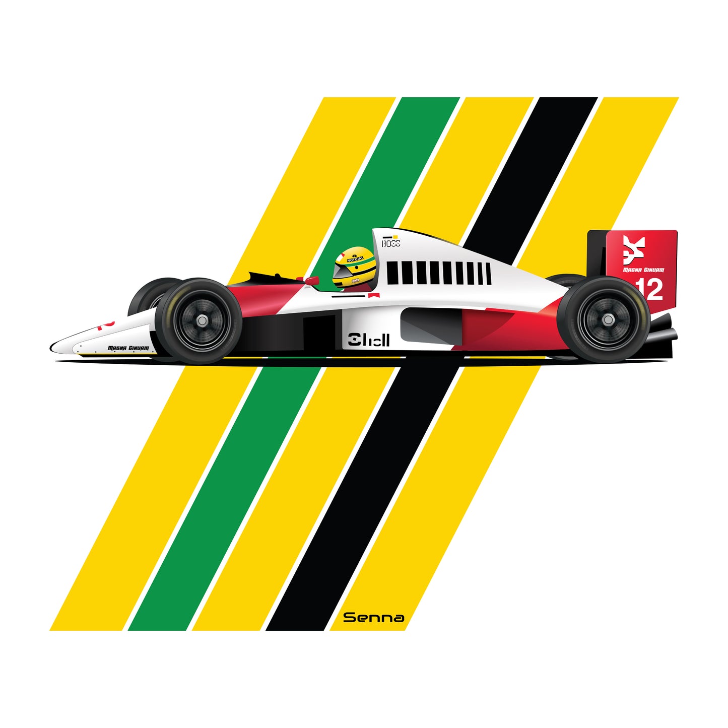 Ayrton Senna Brazilian F1 Racing Champion MP4 Classic T-shirt