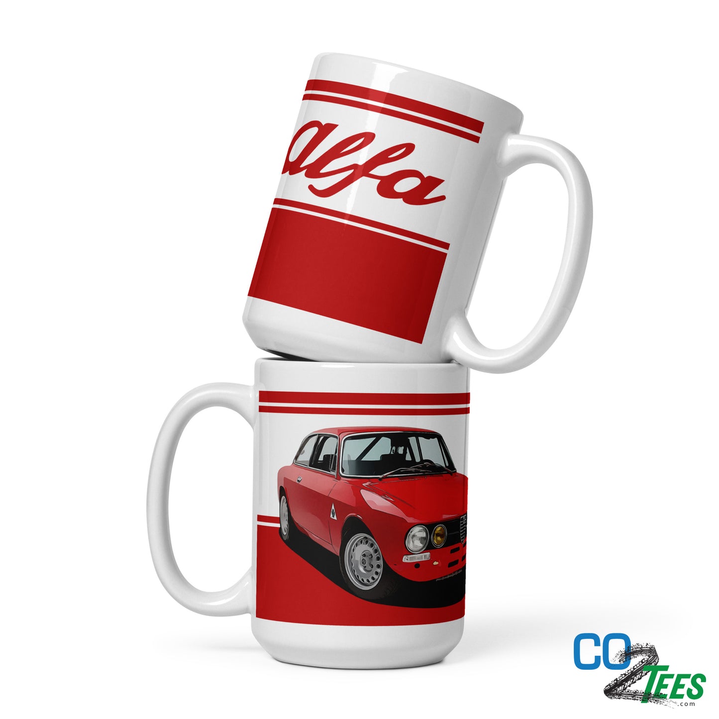 Alfa Romeo Red GTV, White Glossy Coffee Mug