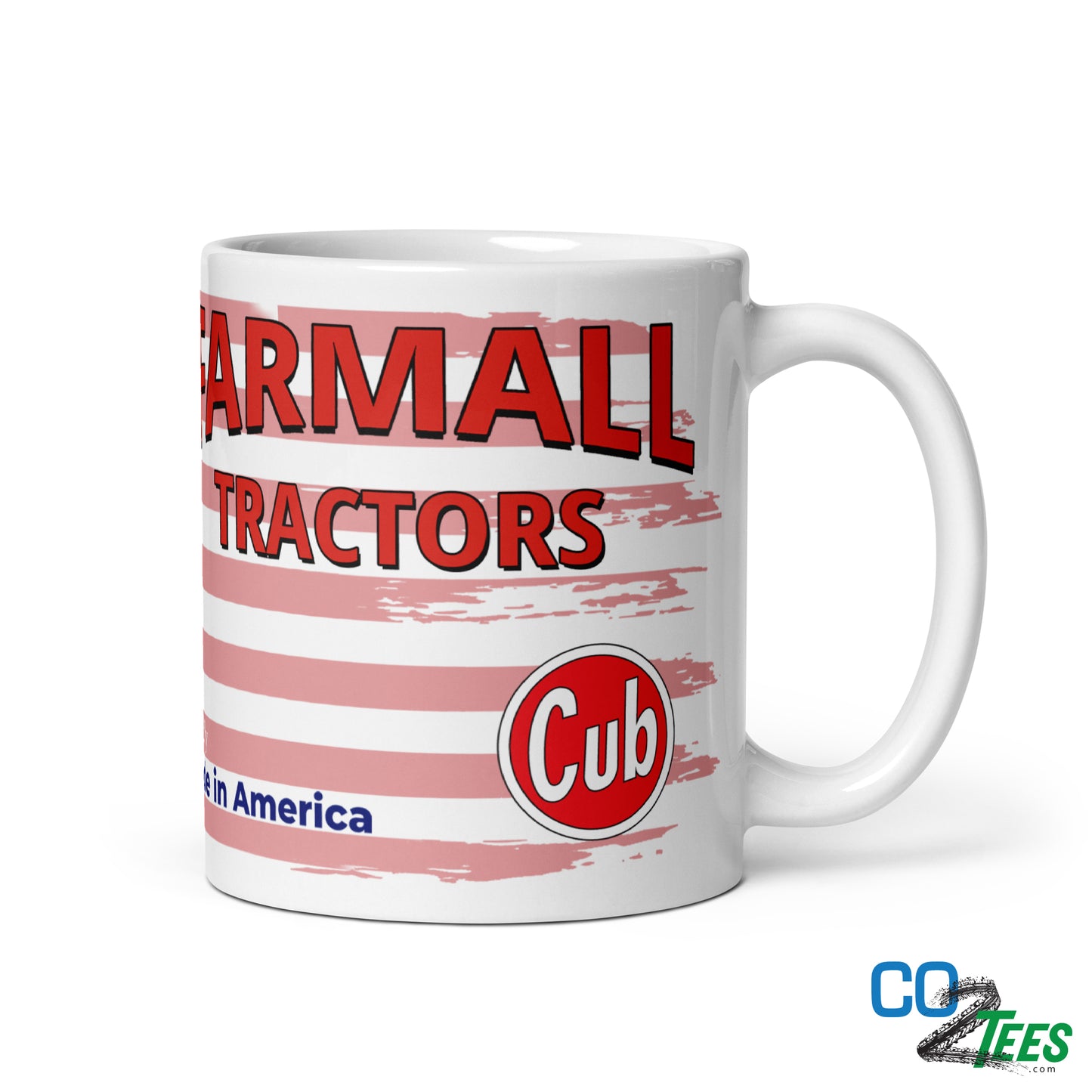 Farmall Tractor American Flag White Mug
