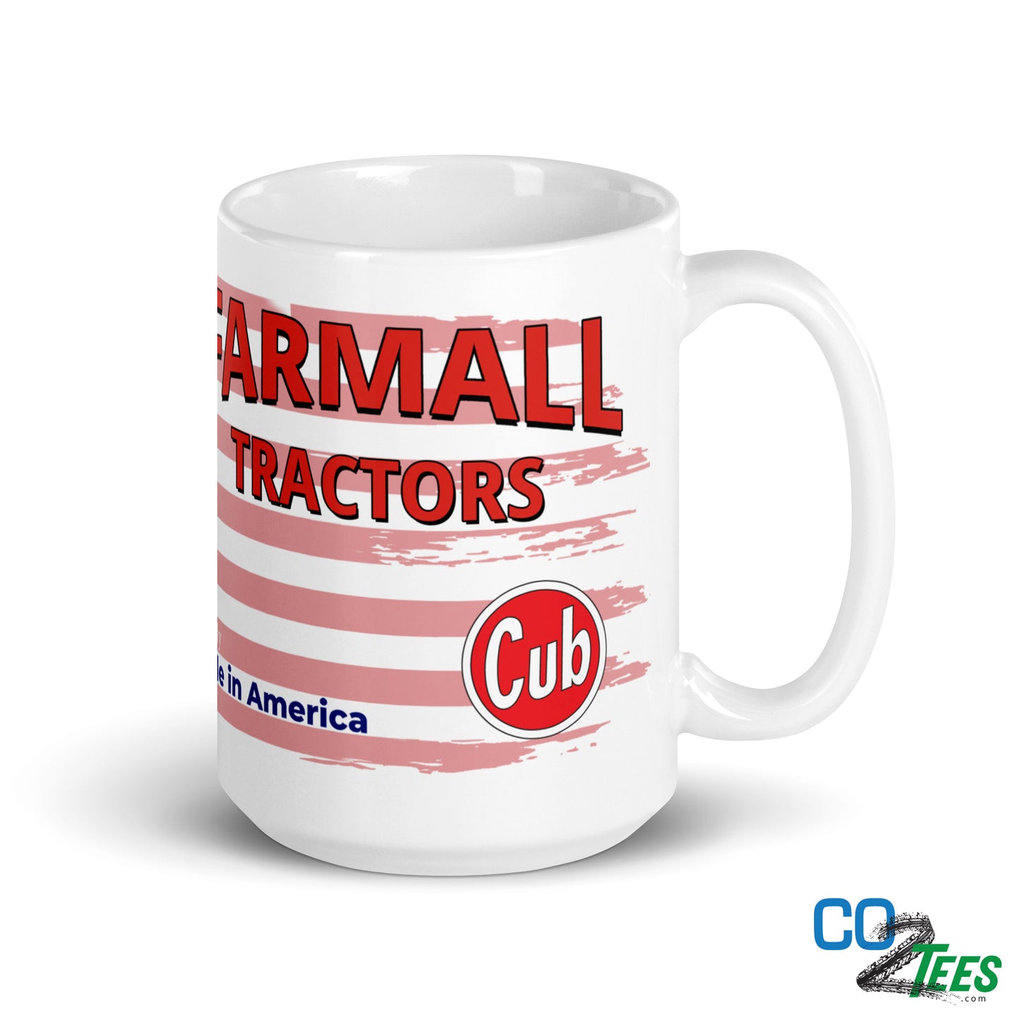 Farmall Tractor American Flag White Mug