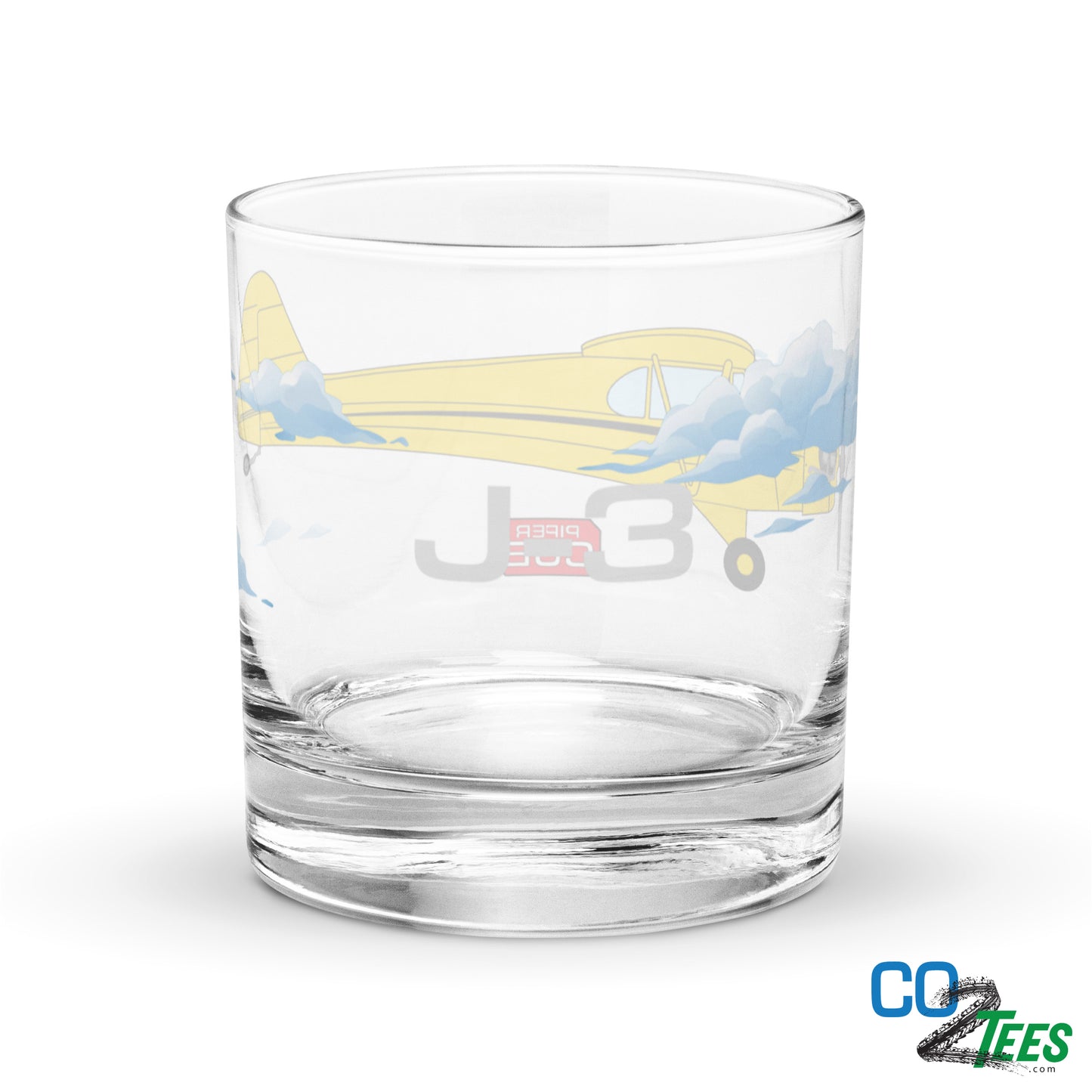 Piper Cub J-3 Rocks Glass