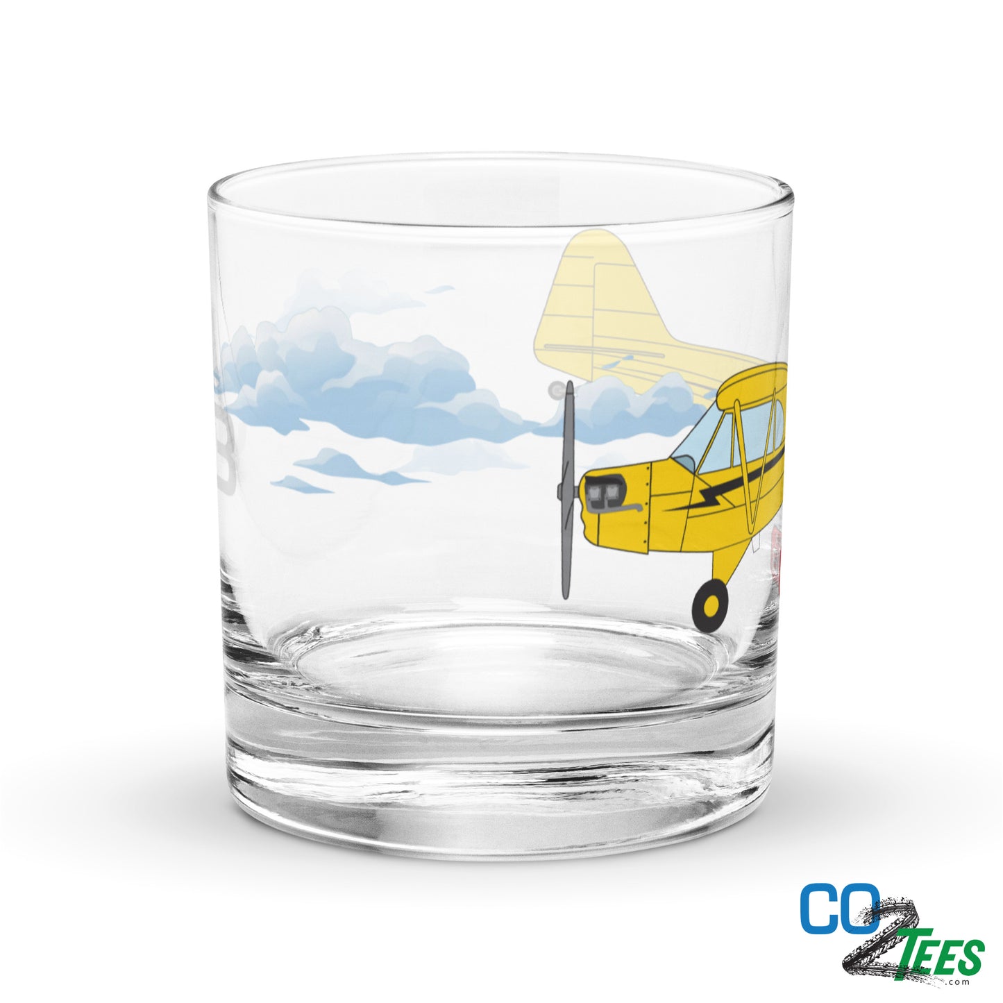 Piper Cub J-3 Rocks Glass