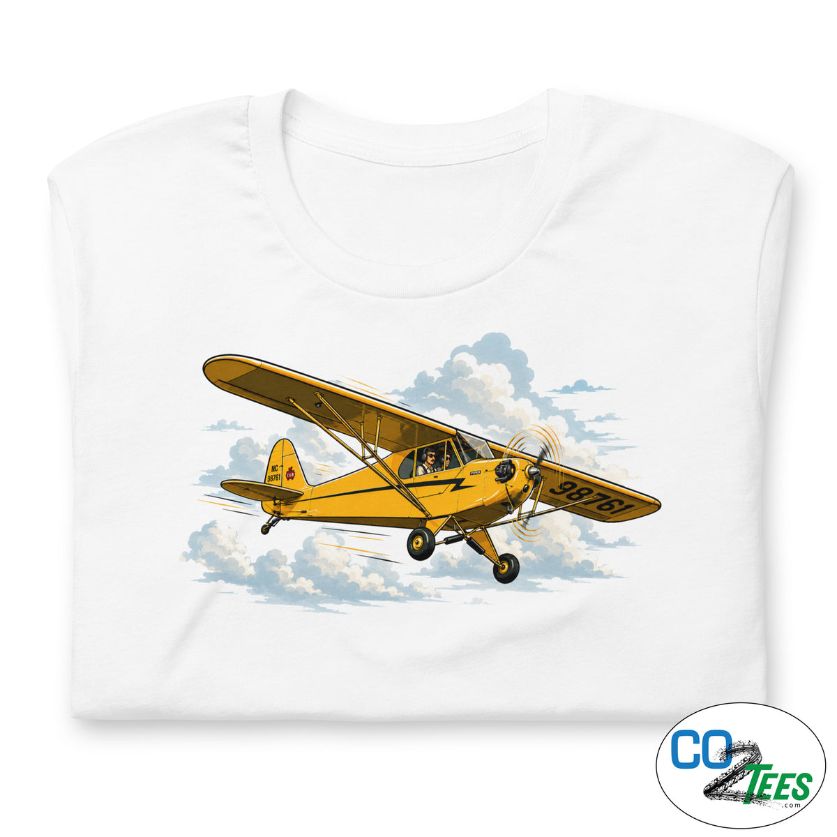 Piper Cub Fly-By Single Engine Aircraft T-shirt