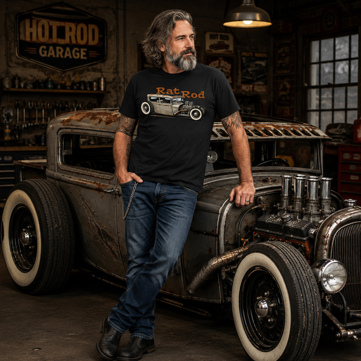 Vintage Rat Rod Hot Rod Rat Fink T-shirt