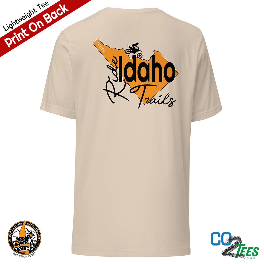 TVTMA Ride Idaho Trails Unisex Lightweight 4.2oz T-shirt