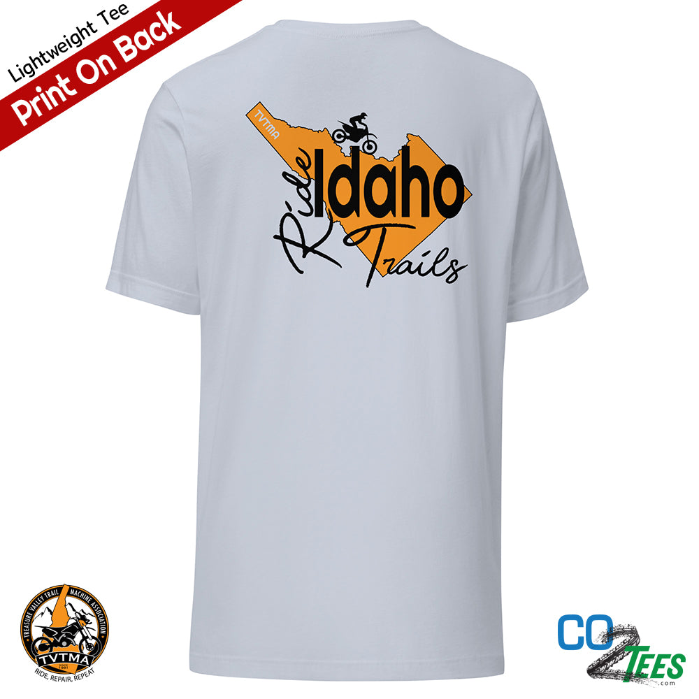TVTMA Ride Idaho Trails Unisex Lightweight 4.2oz T-shirt