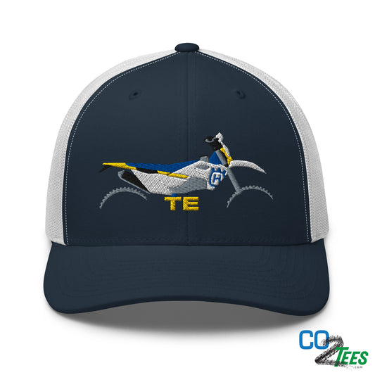 Husqvarna TE Supercross Motorcross Racing Embroidered Mesh Trucker Cap