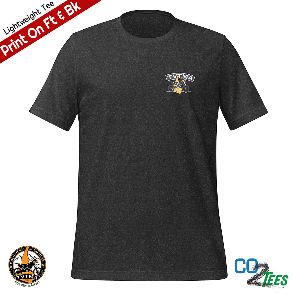 TVTMA Dark Heather 4.2oz Tee, Print on Front & Back