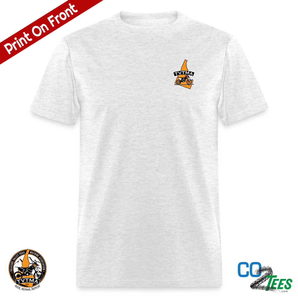 TVTMA Ride Idaho Trails, Logo on Chest, Emblem on Back, Unisex T-Shirt