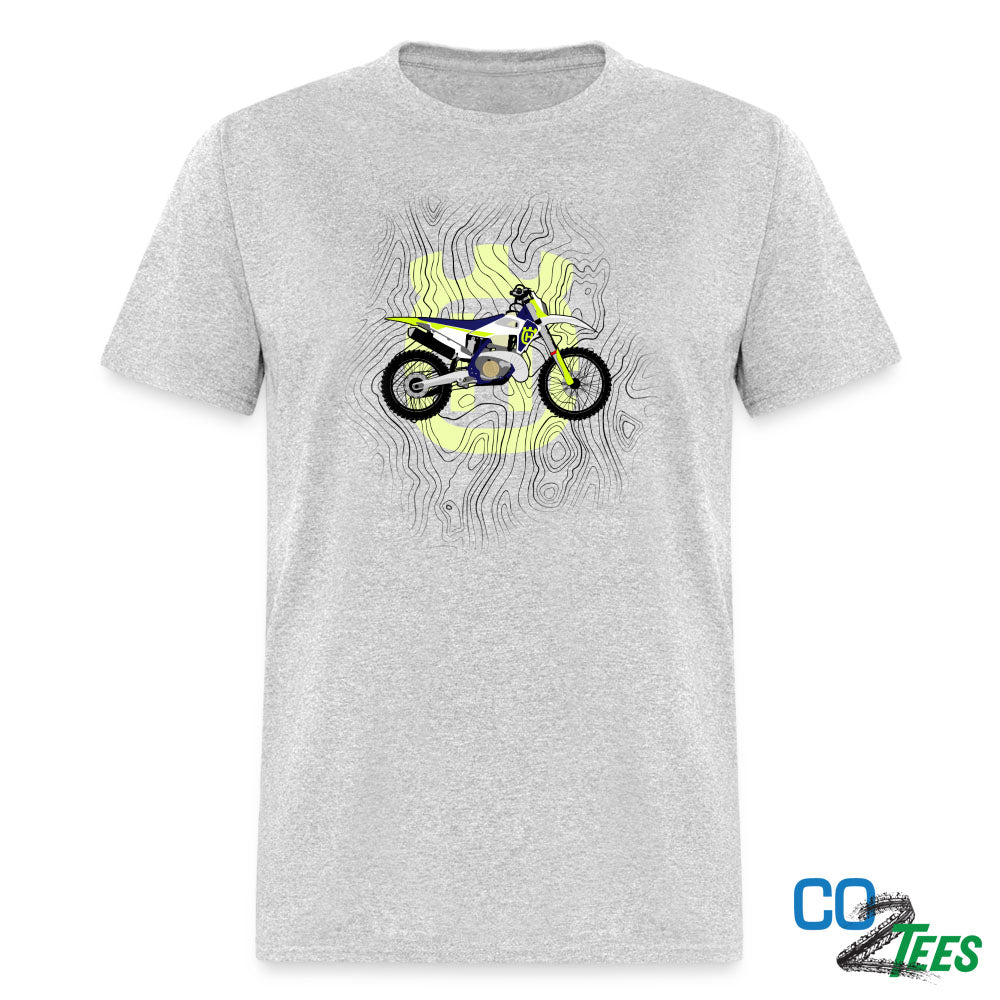 Huski Topo Short Sleeve Unisex Classic T-Shirt in White & Grey