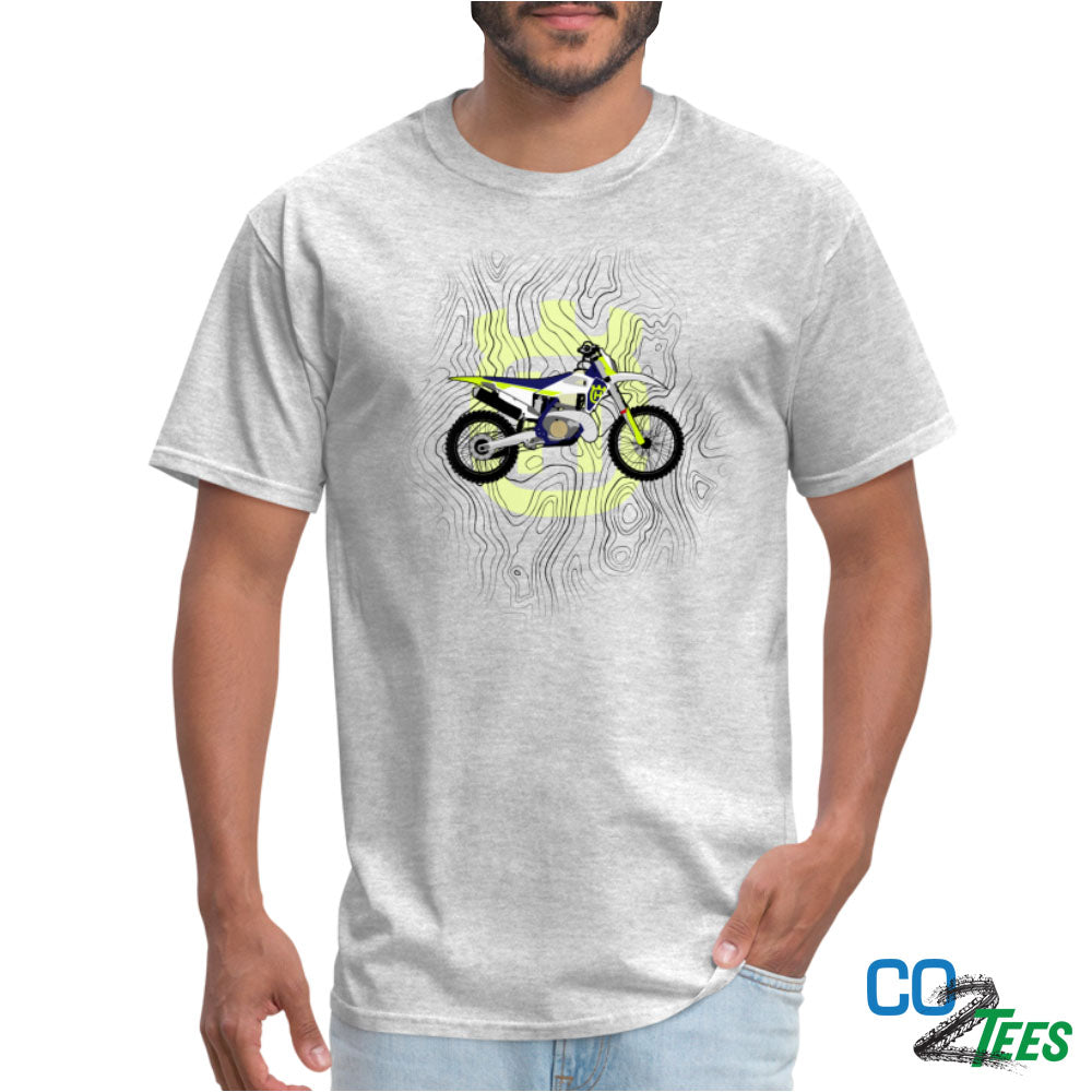 Huski Topo Short Sleeve Unisex Classic T-Shirt in White & Grey