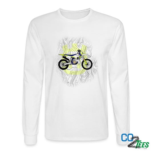 Huski Topo Long Sleeve T-Shirt in White & Grey
