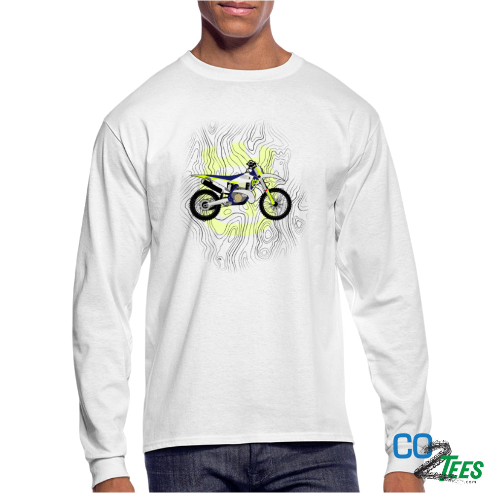 Huski Topo Long Sleeve T-Shirt in White & Grey