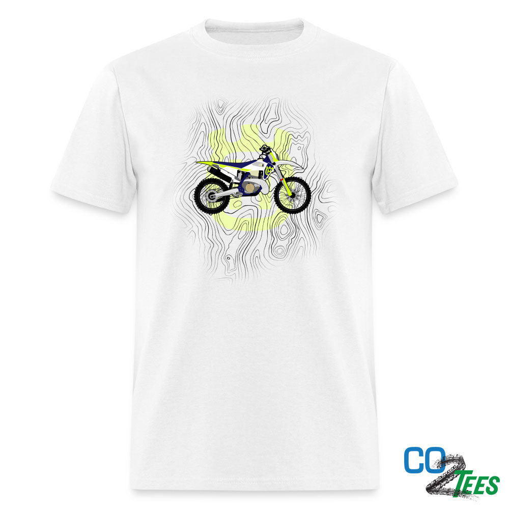 Huski Topo Short Sleeve Unisex Classic T-Shirt in White & Grey