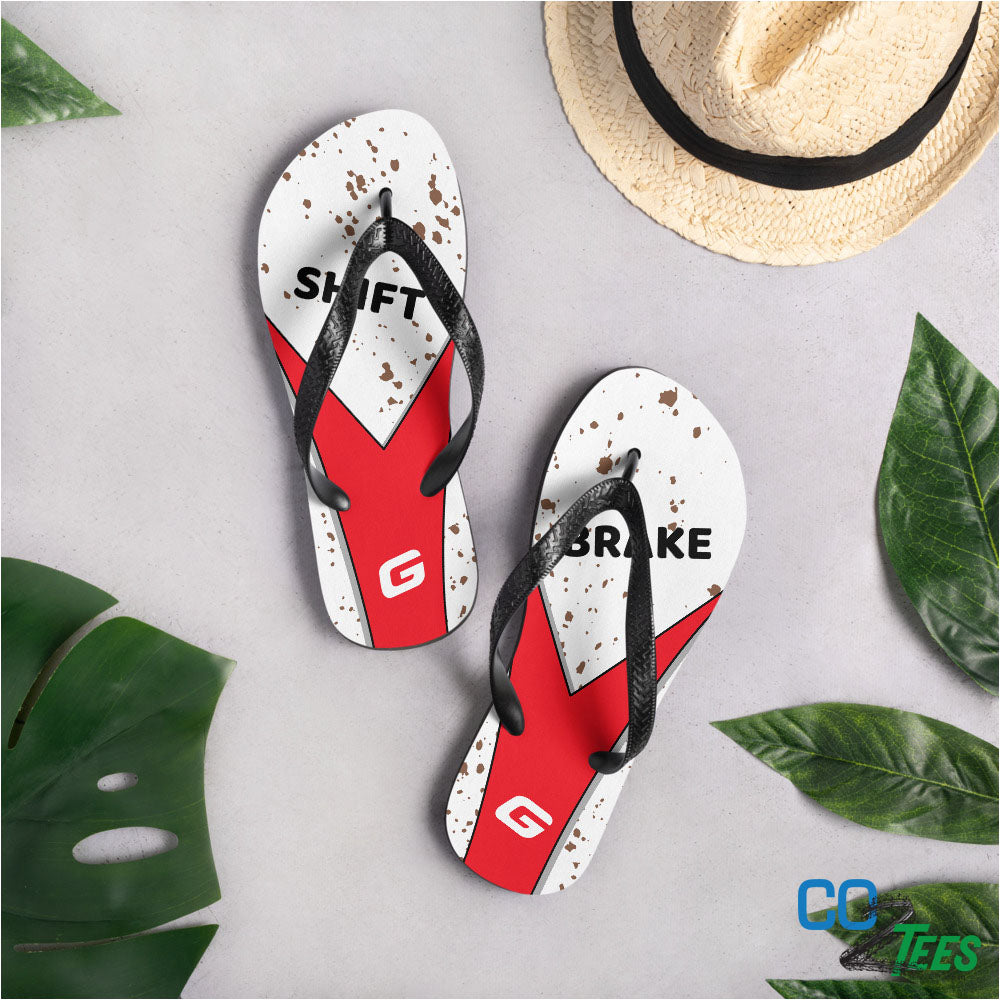 Red & White Flip-Flops