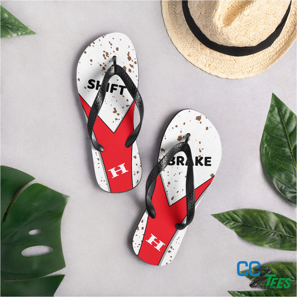 White & Red Flip-Flops