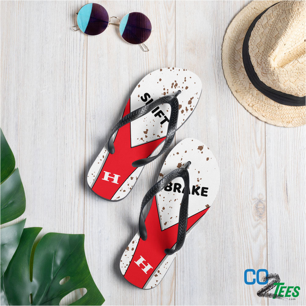 White & Red Flip-Flops
