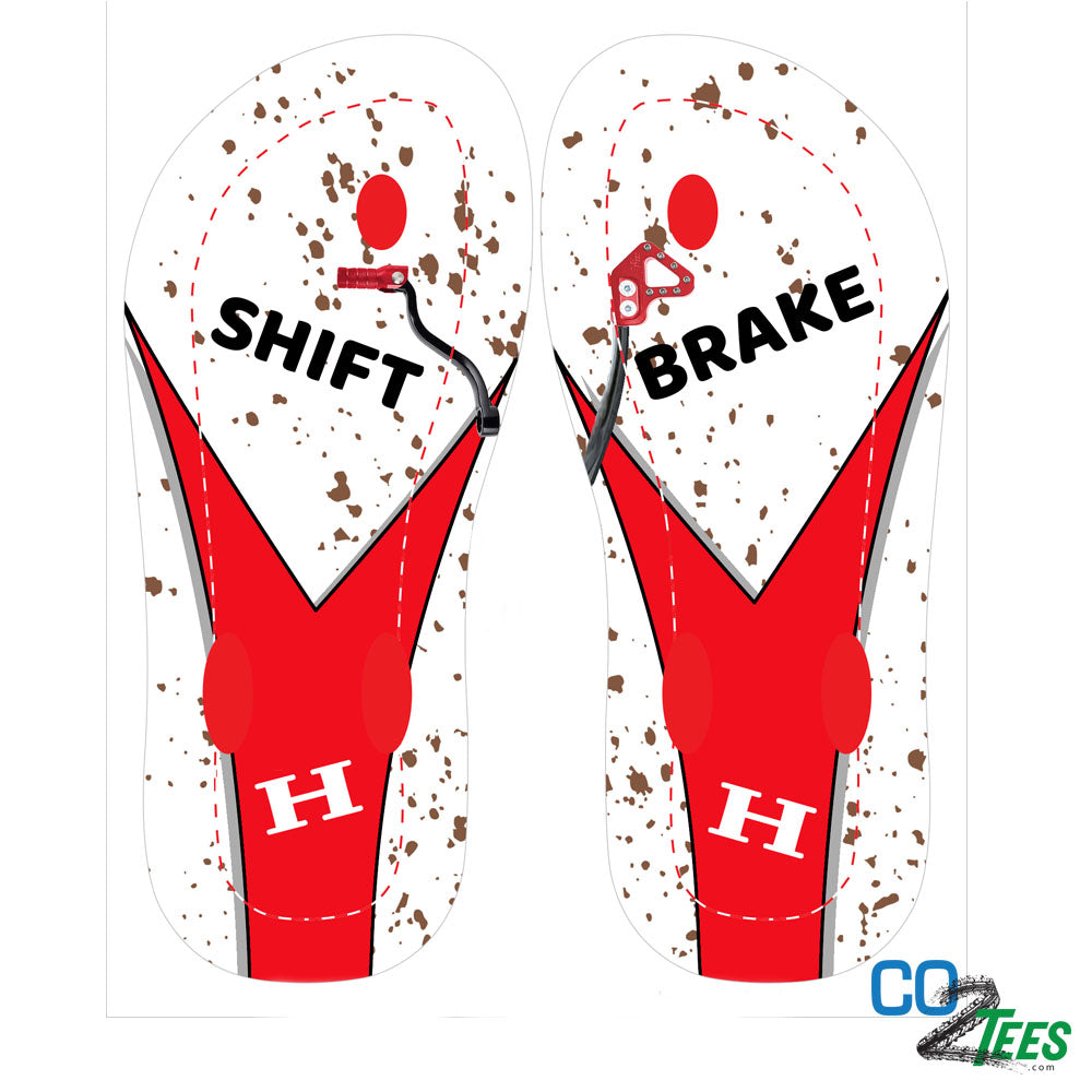 White & Red Flip-Flops