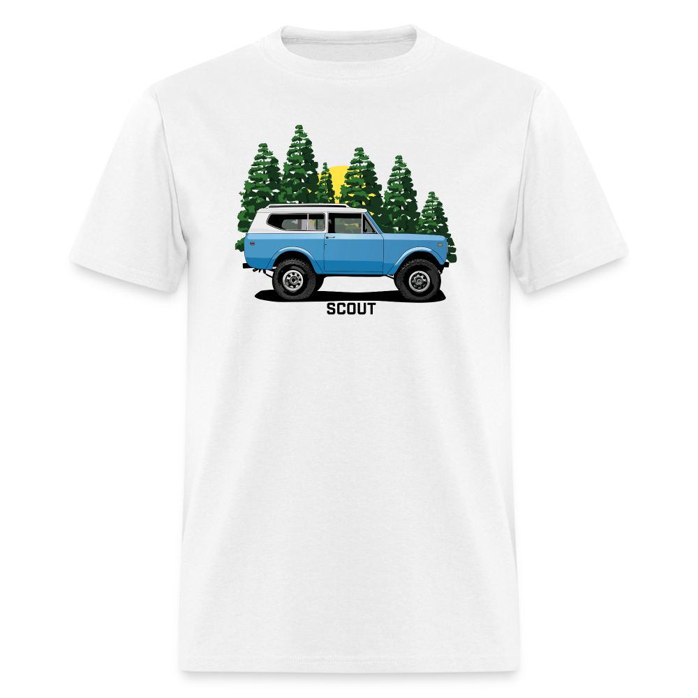 International Scout Wooded Trees Vintage Truck Mens T-Shirt - white