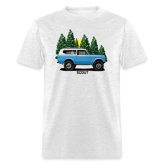 International Scout Wooded Trees Vintage Truck Mens T-Shirt - light heather gray