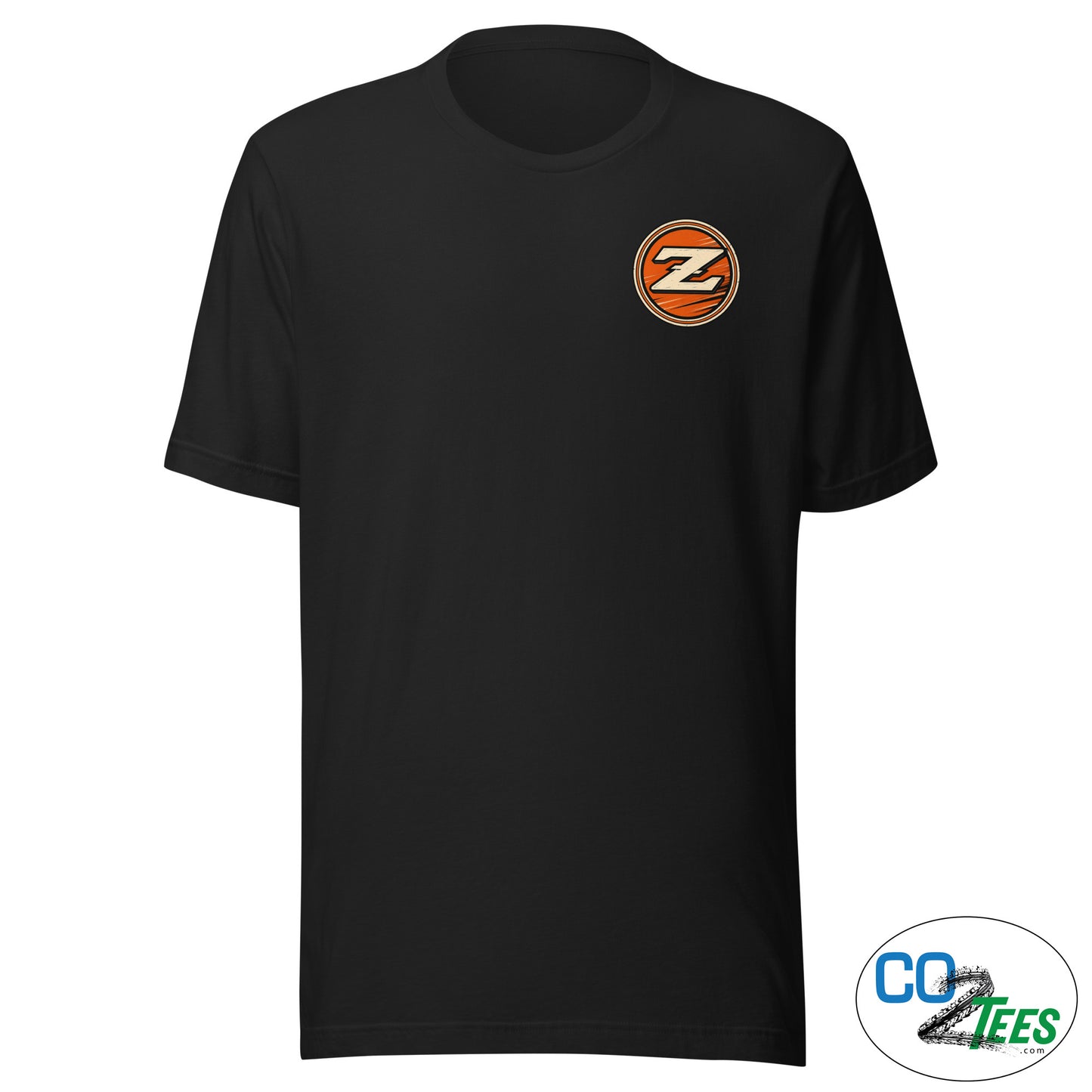 240z Persimmon Badge T-shirt, Printed Front & Back