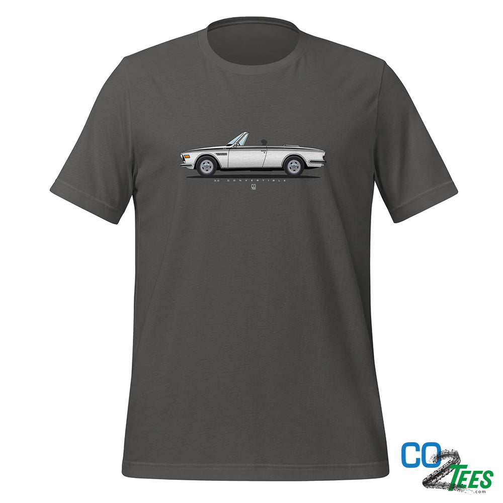 BMW 3.0 White Convertible on Soft & Lightweight T-shirt