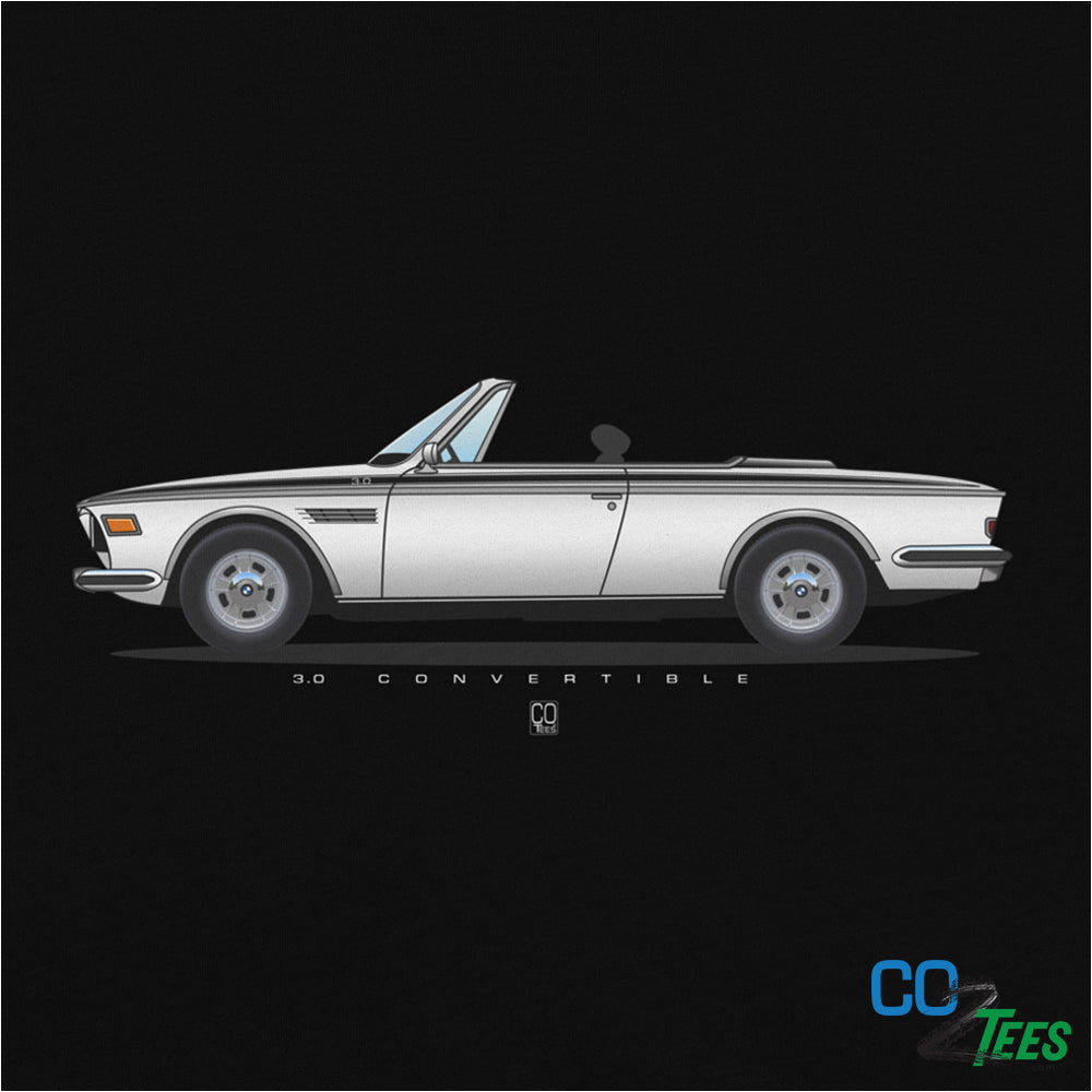 BMW 3.0 White Convertible on Soft & Lightweight T-shirt