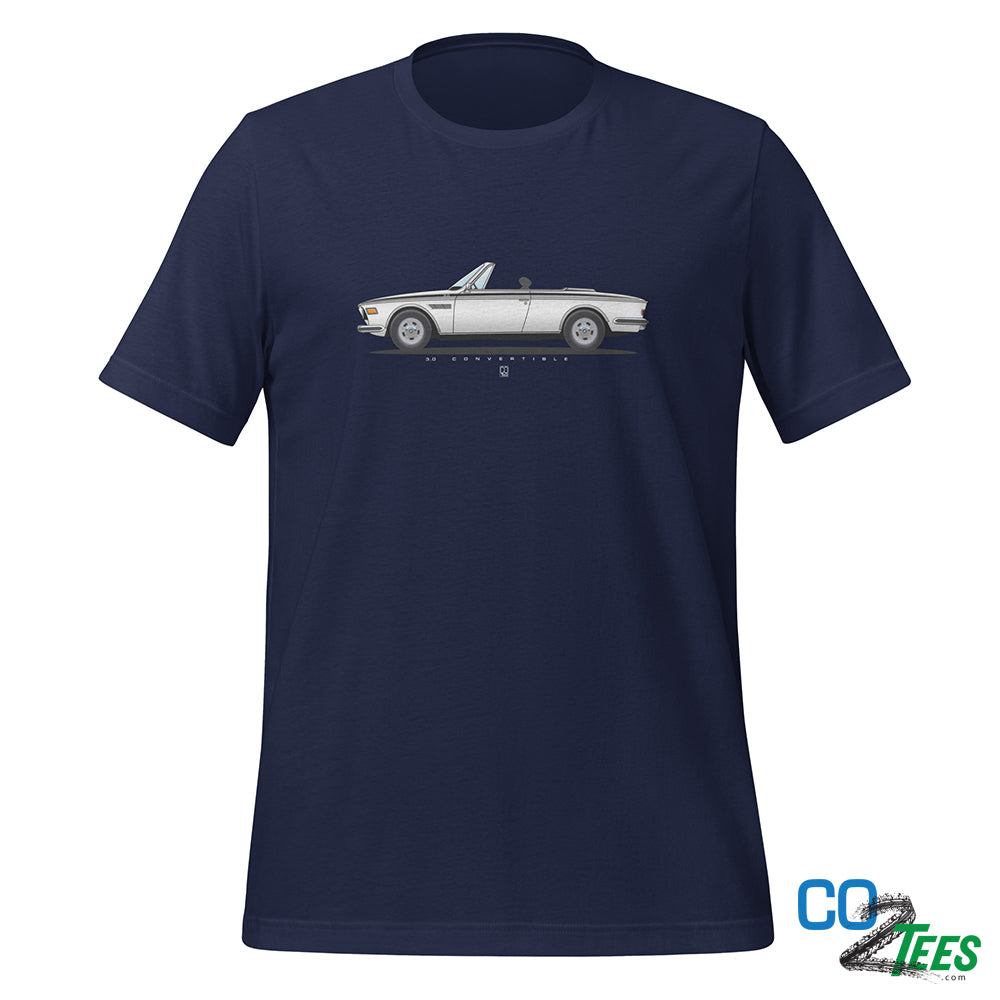 BMW 3.0 White Convertible on Soft & Lightweight T-shirt