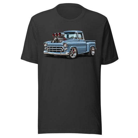 Blown 57 Chevy Stepside 3100 American Muscle Truck T-shirt