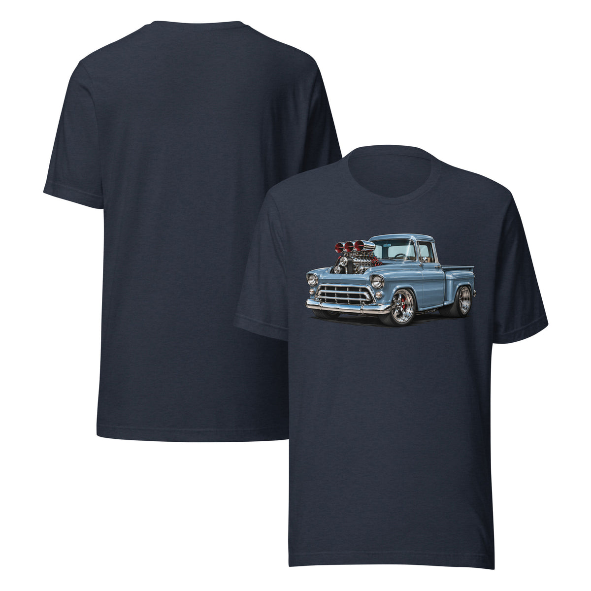 Blown 57 Chevy Stepside 3100 American Muscle Truck T-shirt