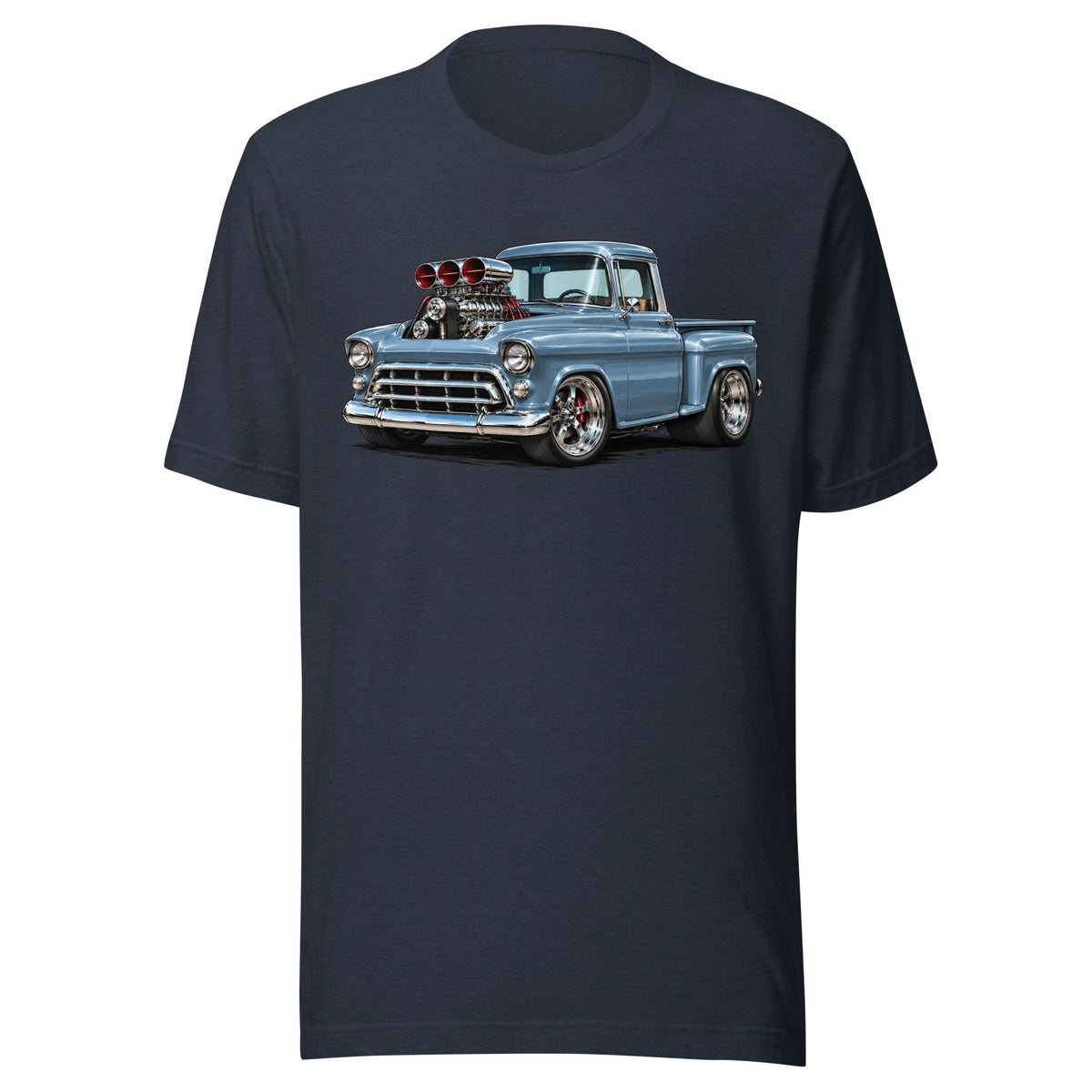 Blown 57 Chevy Stepside 3100 American Muscle Truck T-shirt