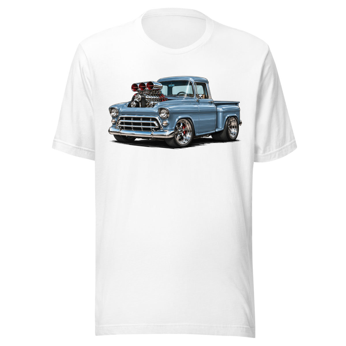 Blown 57 Chevy Stepside 3100 American Muscle Truck T-shirt
