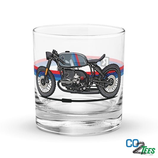 BMW R100 Cafe Racer Rocks Glass