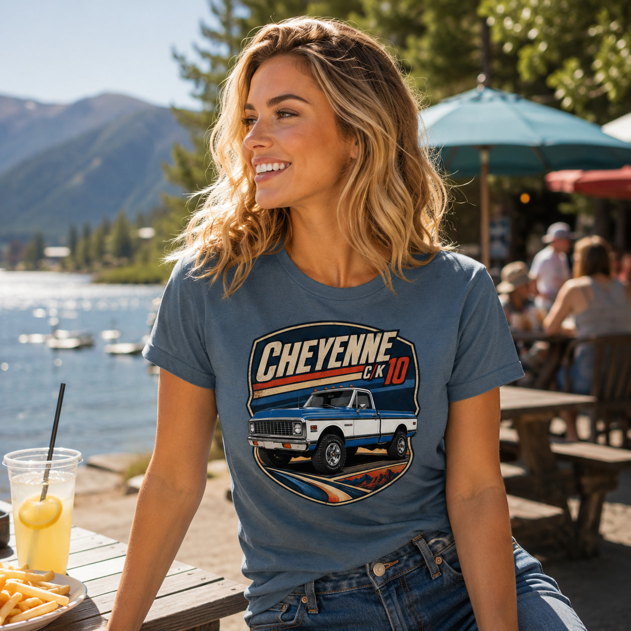 Chevy K10 Cheyenne Divisional Blue 4WD T-shirt
