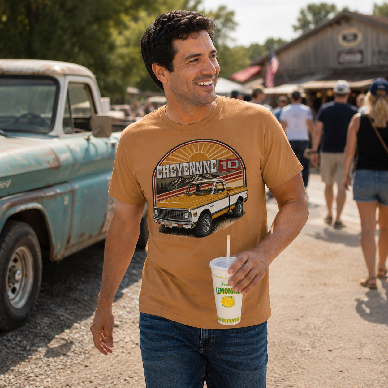 Chevy Cheyenne K10, C10 Ochre Pickup Truck T-Shirt