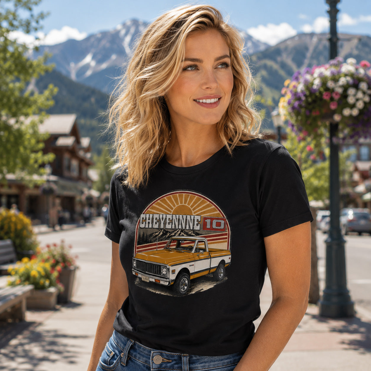 Chevy Cheyenne K10, C10 Ochre Pickup Truck T-Shirt
