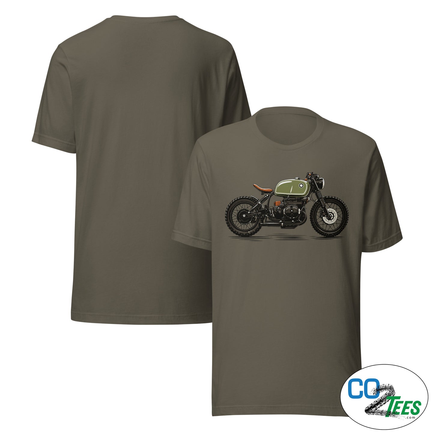 BMW Cafe Racer R100 Green Custom Vintage Biker Motorcycle T-Shirt
