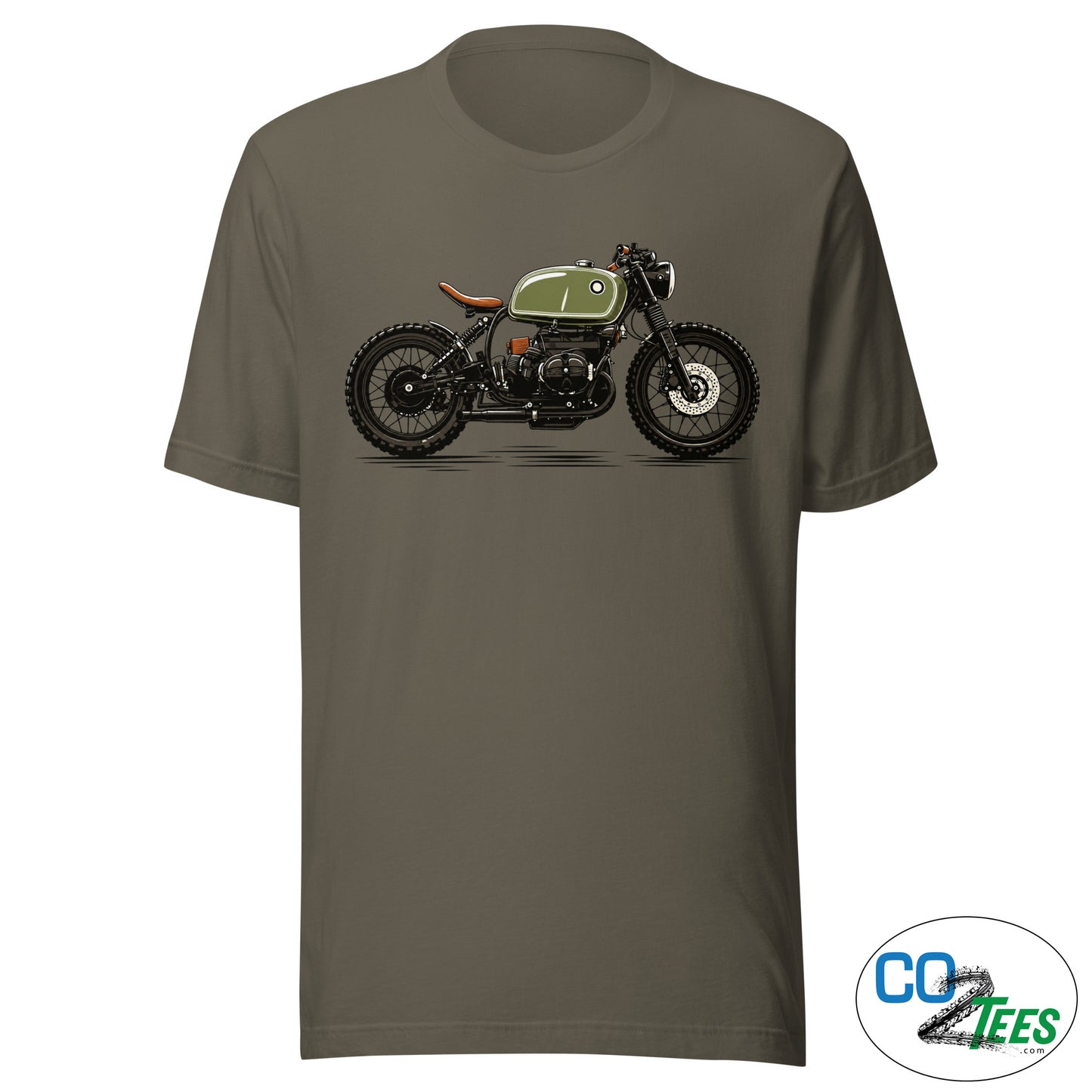 BMW Cafe Racer R100 Green Custom Vintage Biker Motorcycle T-Shirt