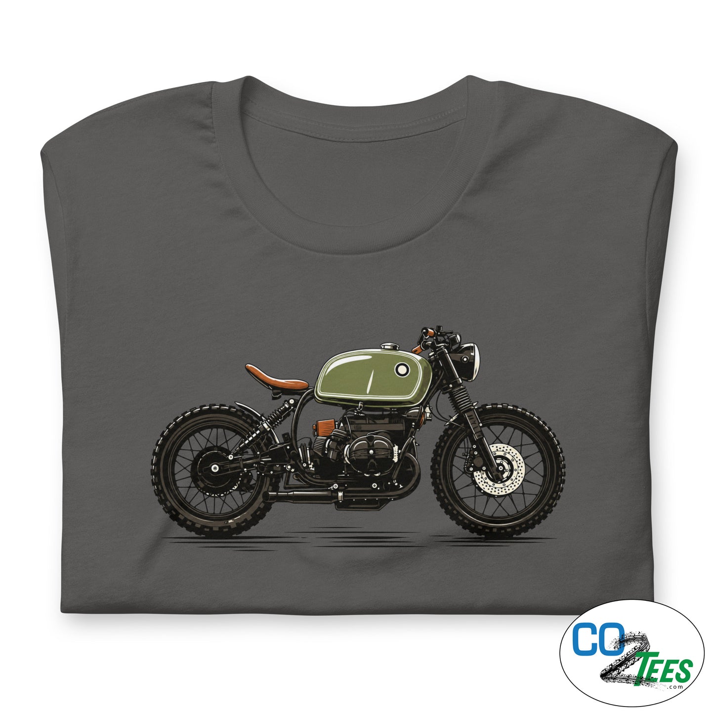 BMW Cafe Racer R100 Green Custom Vintage Biker Motorcycle T-Shirt