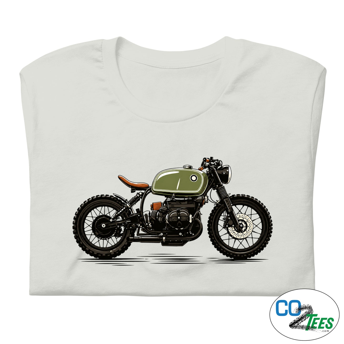 BMW Cafe Racer R100 Green Custom Vintage Biker Motorcycle T-Shirt