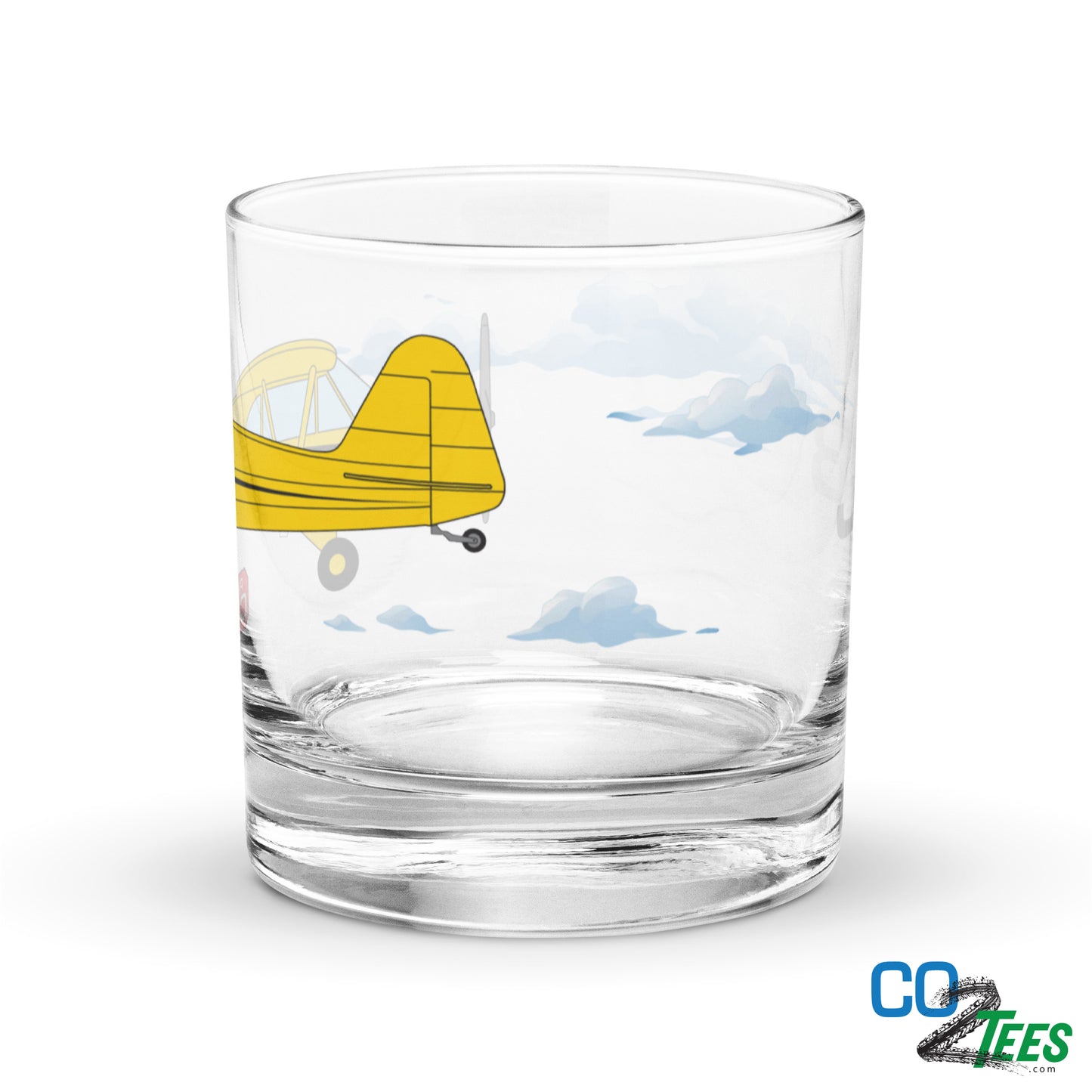 Piper Cub J-3 Rocks Glass