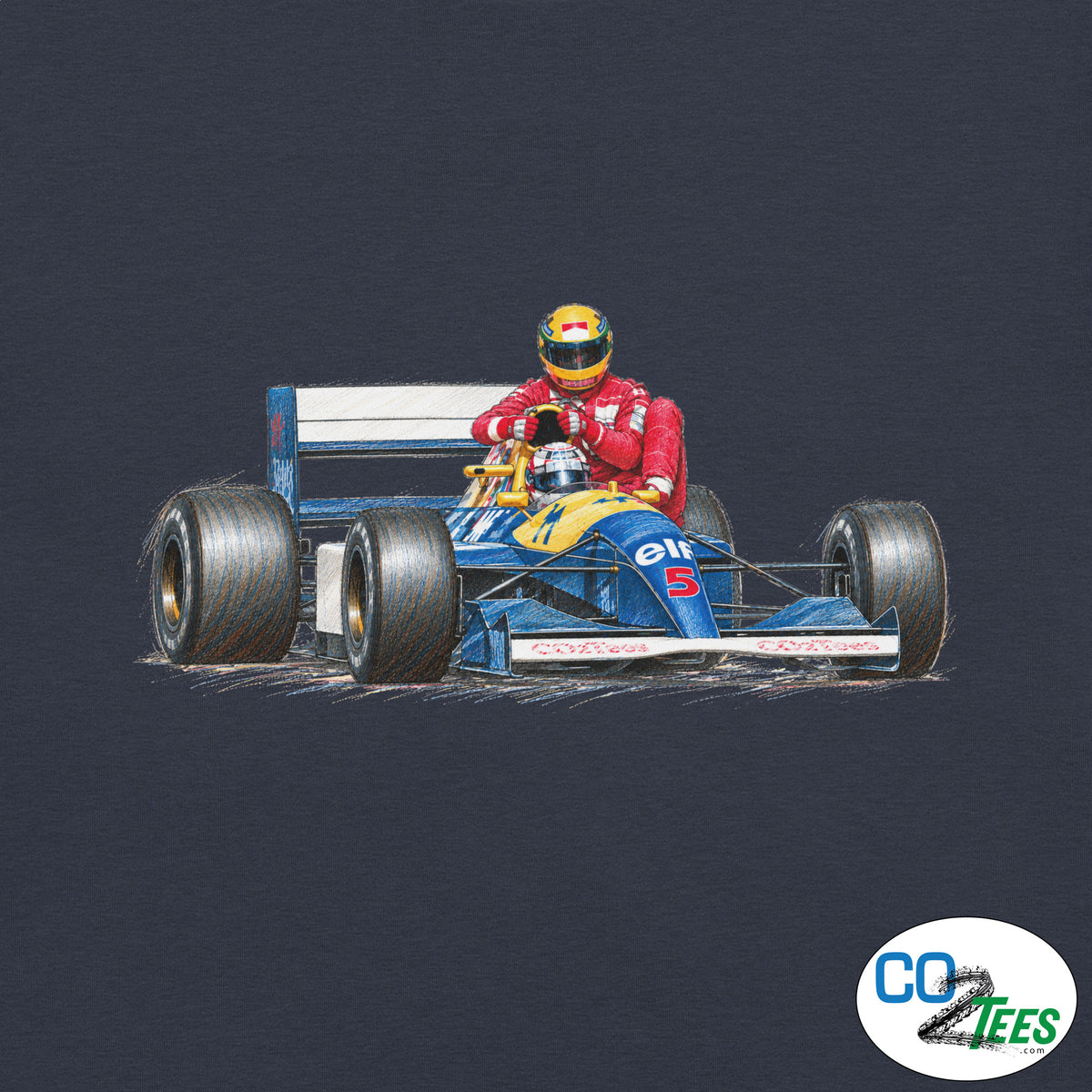 Mansel Senna Lift to Pits 1991 British Grand Prix T-shirt