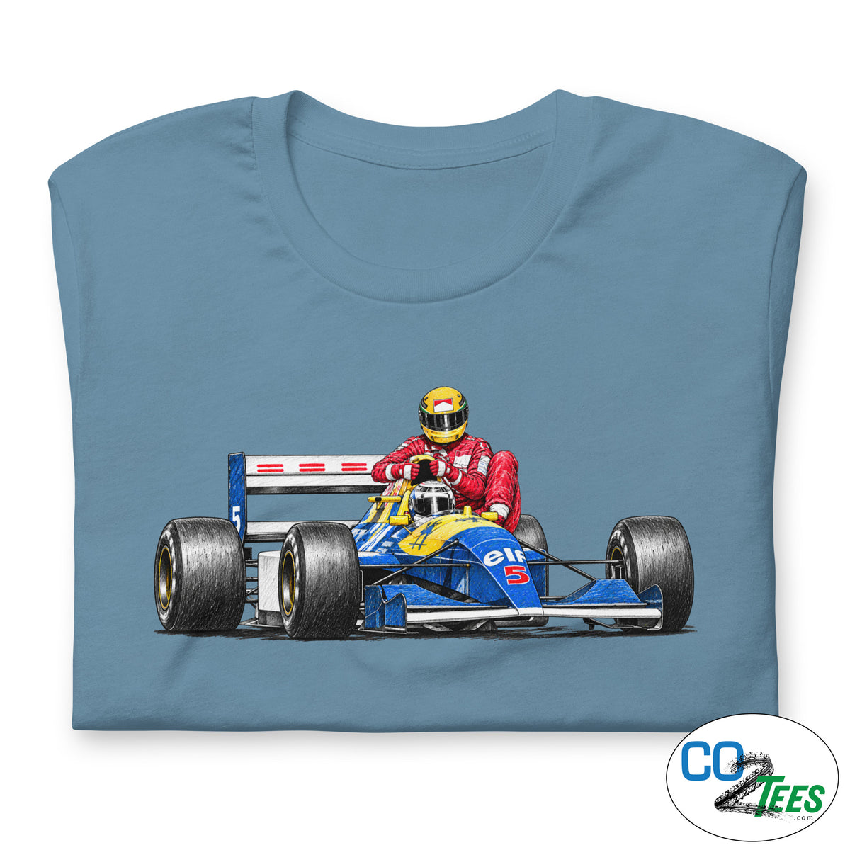 Mansell Senna Lift to Pits 1991 British Grand Prix T-shirt