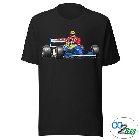 Mansell Senna Lift to Pits 1991 British Grand Prix T-shirt