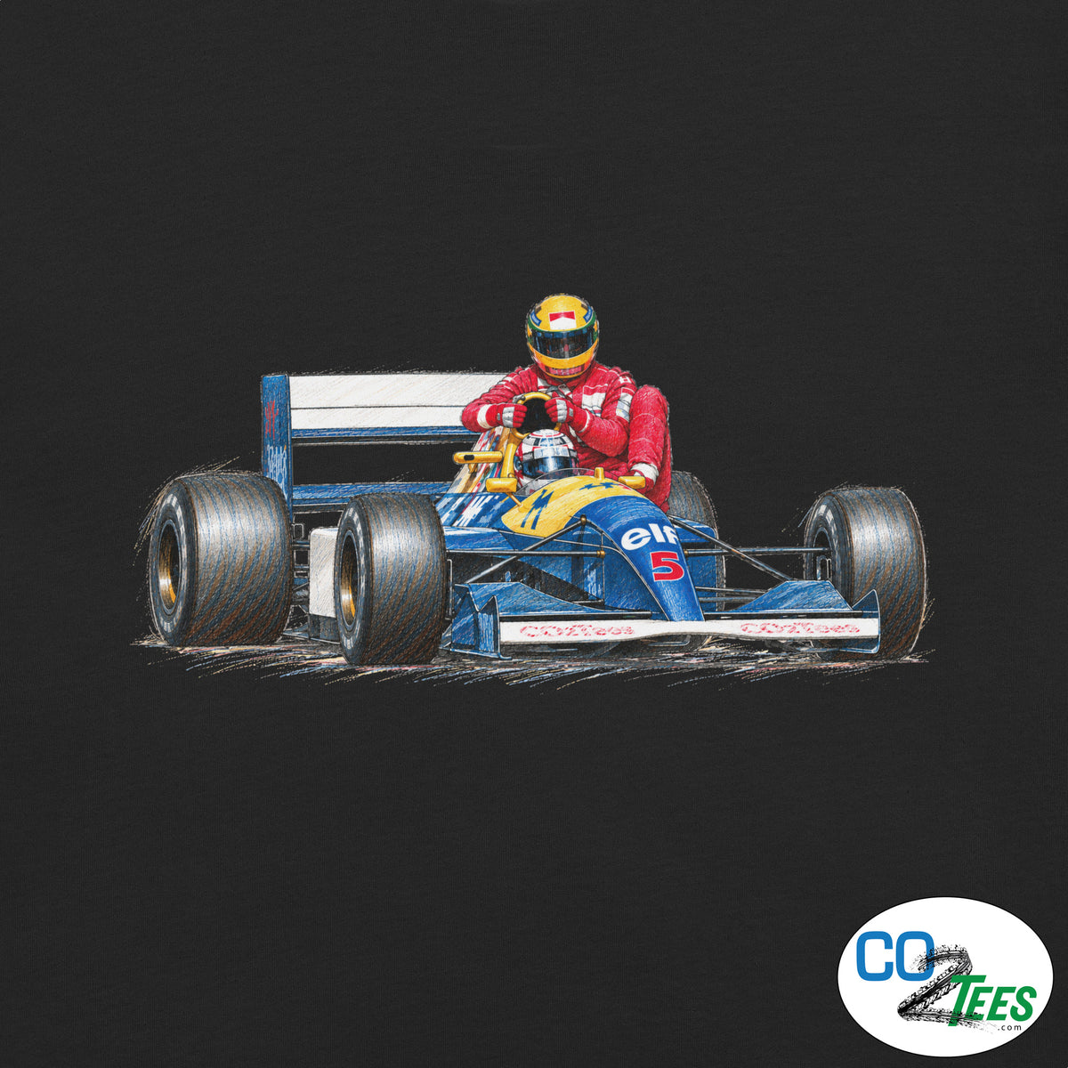 Mansel Senna Lift to Pits 1991 British Grand Prix T-shirt