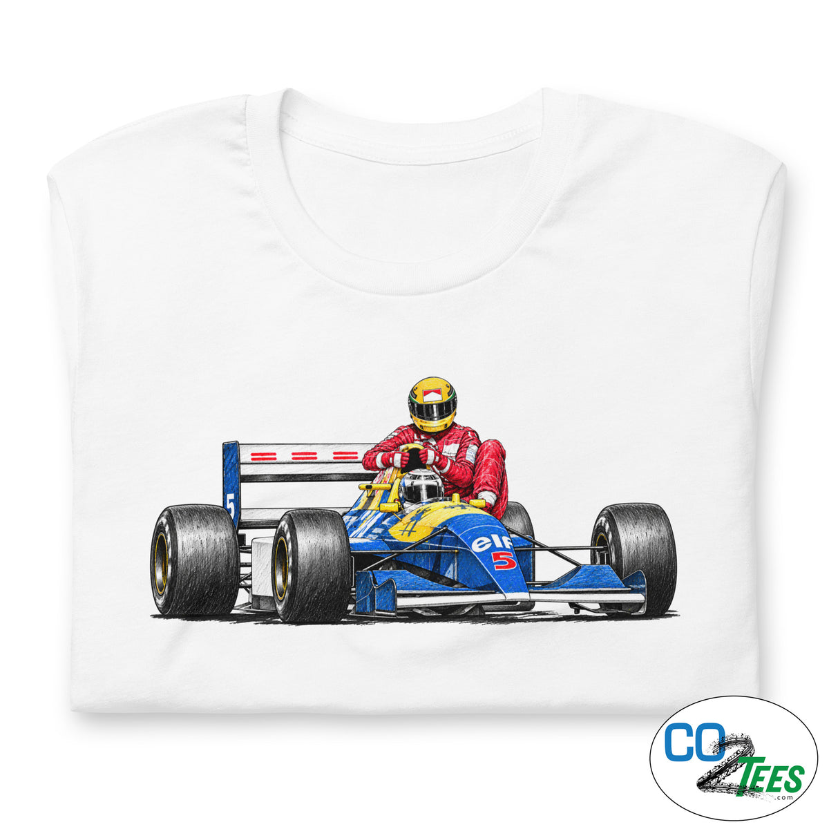 Mansell Senna Lift to Pits 1991 British Grand Prix T-shirt